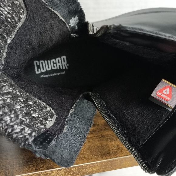 Cougar Black Winter Boots with Textured Upper and Chunky Sole - Picture 12 of 17